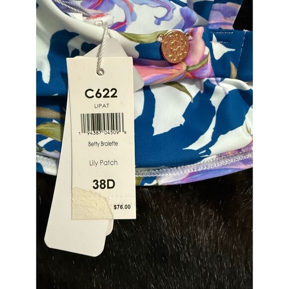 Swim System Poppy  Lily Patch Bikini Top  Size 38 D 38D - Picture 5 of 5